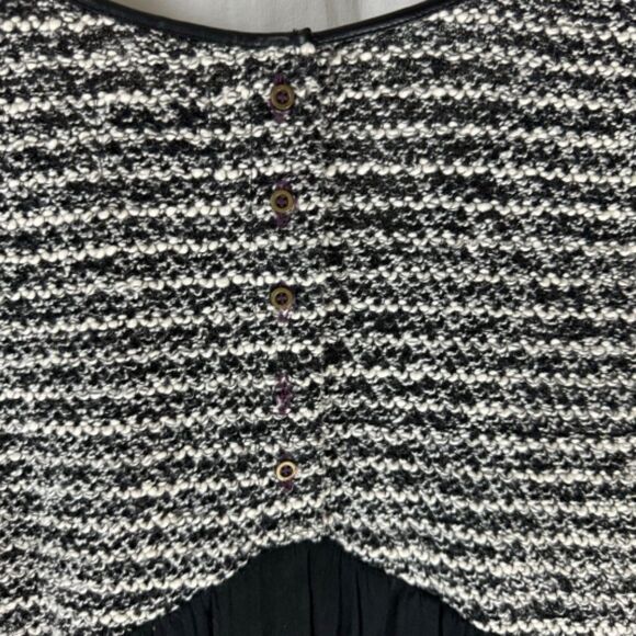 Anthropologie Maeve Black/White Boucle Tweed Poly/Cotton Dress Sz S - Picture 6 of 10